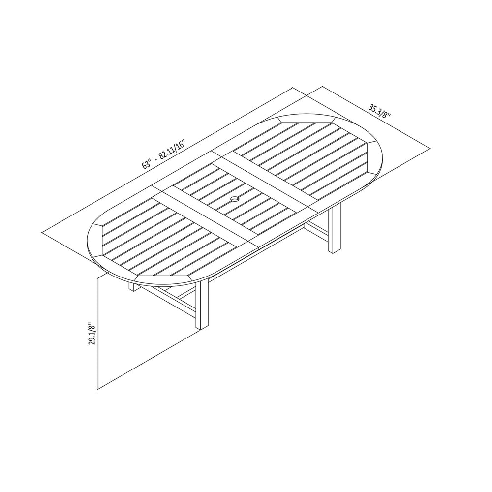 Amazonia Miller Set da pranzo per esterni in legno certificato FSC da 7 pezzi - 7 pezzi