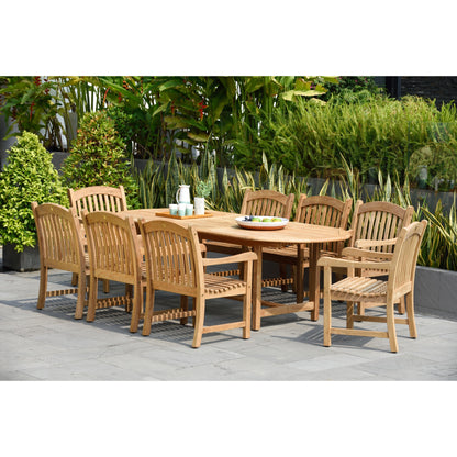 Amazonia 9 pezzi Nachue FSC set da pranzo per esterni in teak massello - 9 pezzi