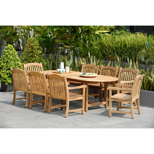 Amazonia 9 pezzi Nachue FSC set da pranzo per esterni in teak massello - 9 pezzi