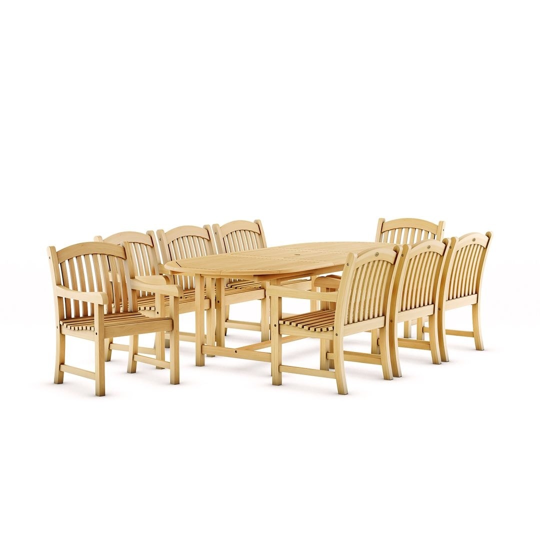 Amazonia 9 pezzi Nachue FSC set da pranzo per esterni in teak massello - 9 pezzi