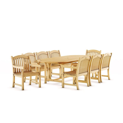 Amazonia 9 pezzi Nachue FSC set da pranzo per esterni in teak massello - 9 pezzi
