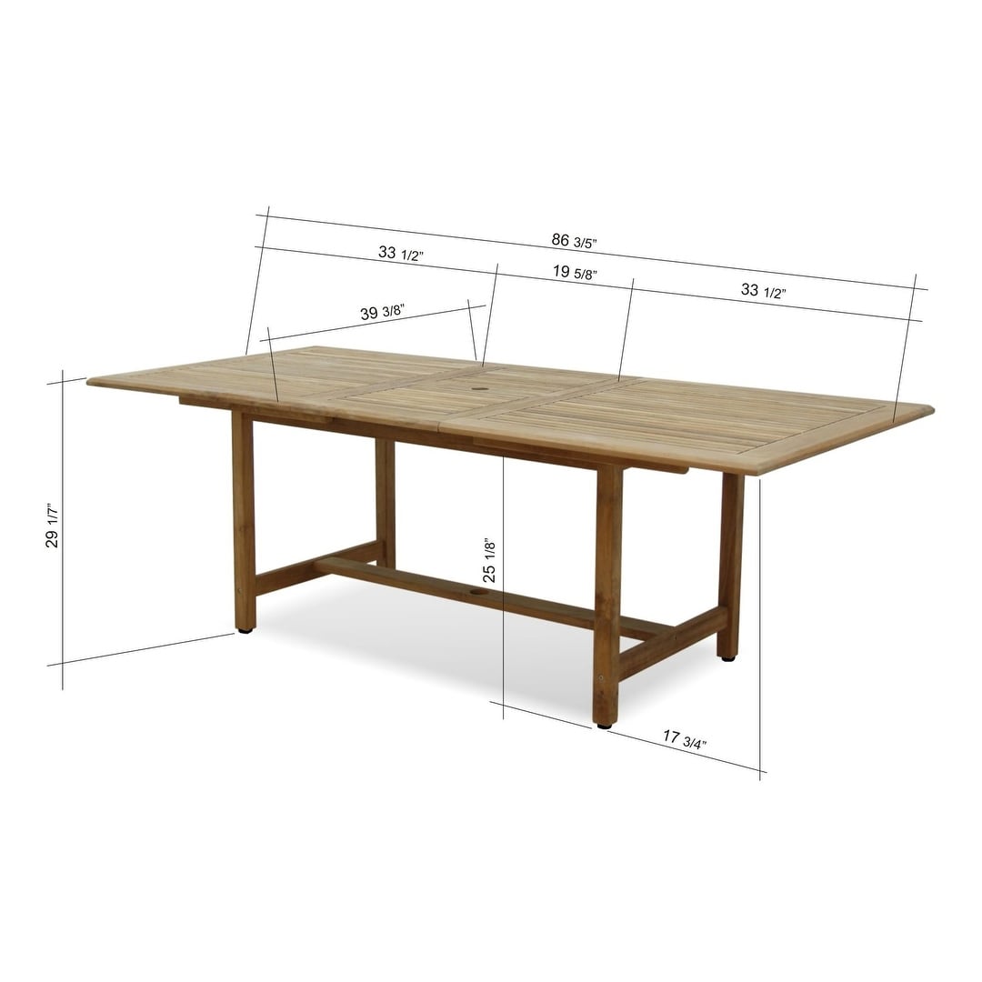 Set da pranzo per esterni in teak massello da 9 pezzi - 9 pezzi
