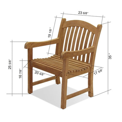Set da pranzo per esterni in teak massello da 9 pezzi - 9 pezzi