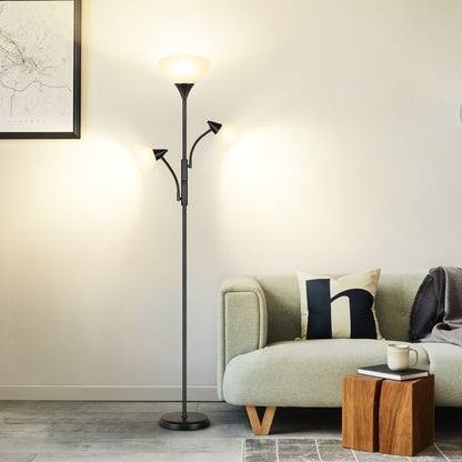 Lampada da terra moderna Torchiere da 71'' con luci di lettura regolabili - N/D