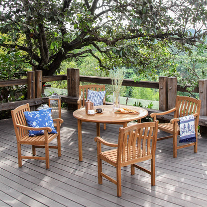 Set da pranzo per esterni Cambridge Casual Leon in teak da 5 pezzi