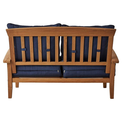Set da conversazione per patio in teak Cambridge Casual Leon da 7 pezzi