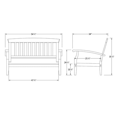 Set da conversazione per patio in teak Cambridge Casual Leon da 7 pezzi