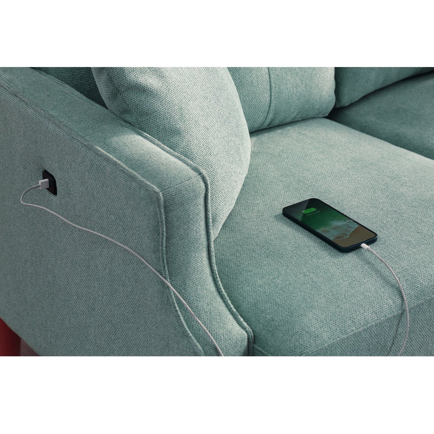 Divano imbottito con tessuto impermeabile e porta USB - 32,30 x 70,10 x 35,03