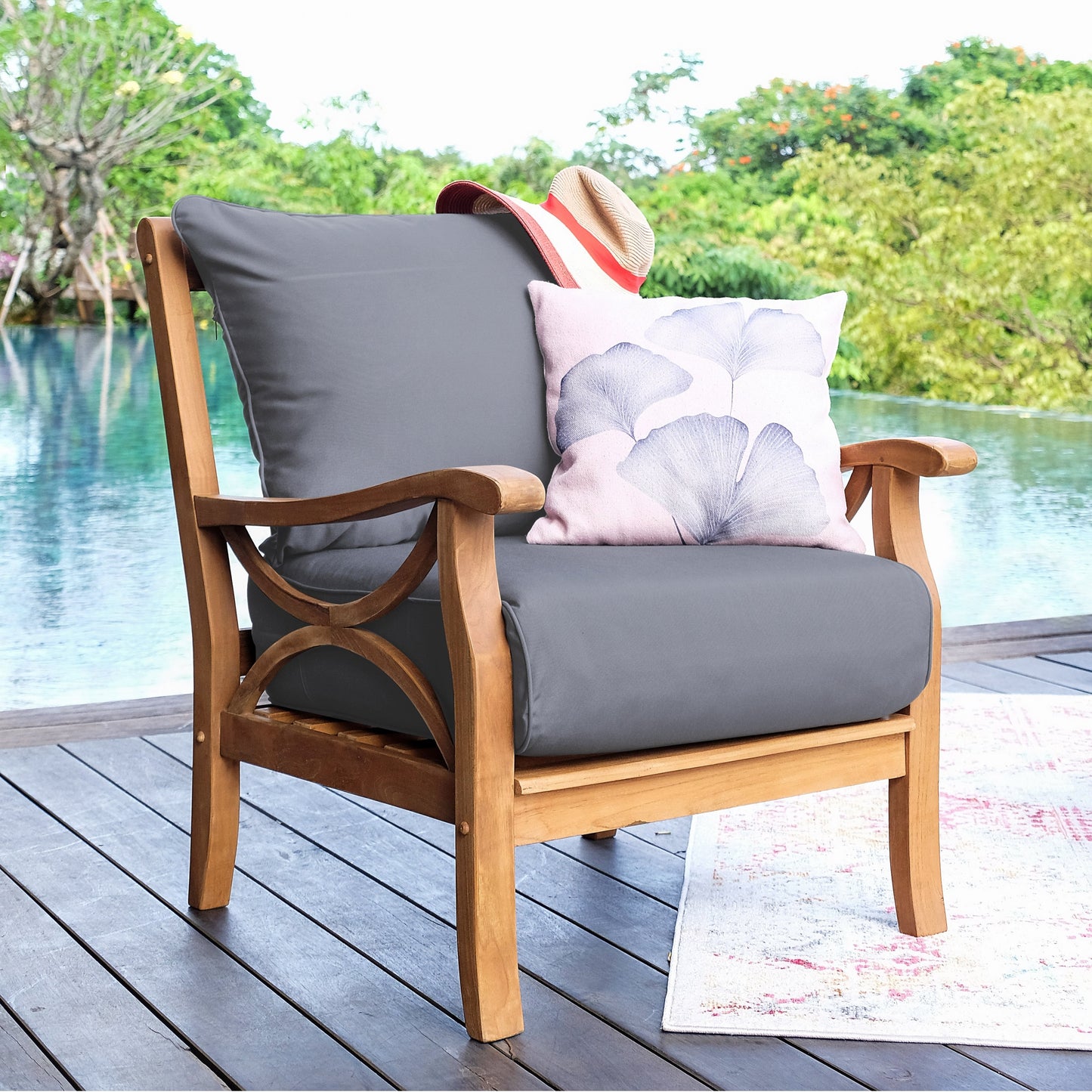 Set da conversazione per esterni Cambridge Casual Lowell in legno di teak da 5 pezzi