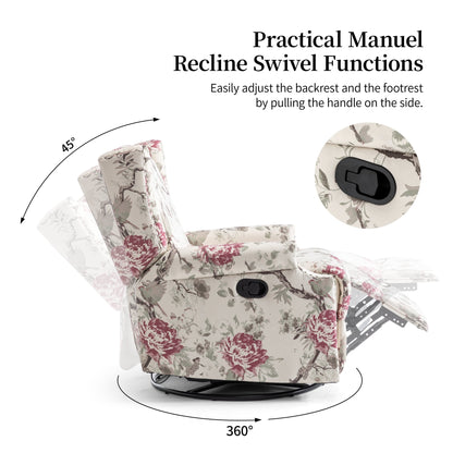 Poltrona reclinabile girevole manuale con schienale a spinta, modello W 29'', set da 2