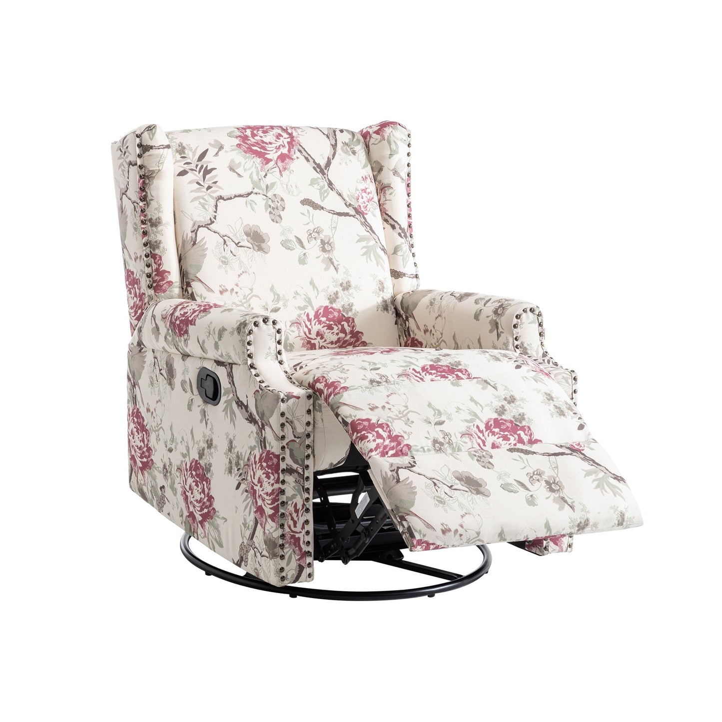 Poltrona reclinabile girevole manuale con schienale a spinta, modello W 29'', set da 2