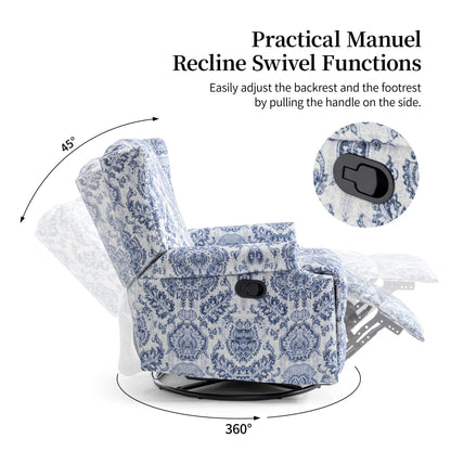 Poltrona reclinabile girevole manuale con schienale a spinta, modello W 29'', set da 2