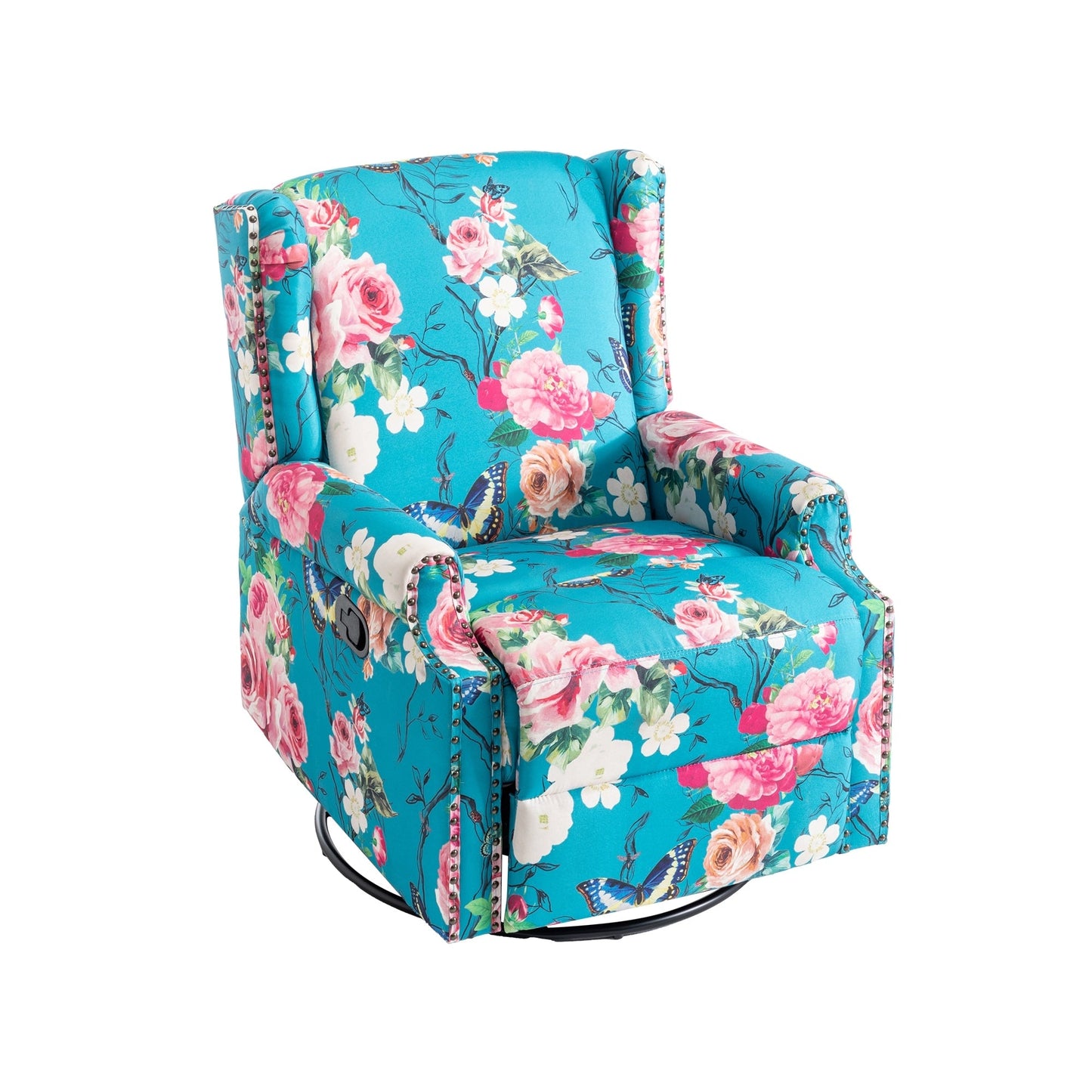 Poltrona reclinabile girevole manuale con schienale a spinta, modello W 29'', set da 2