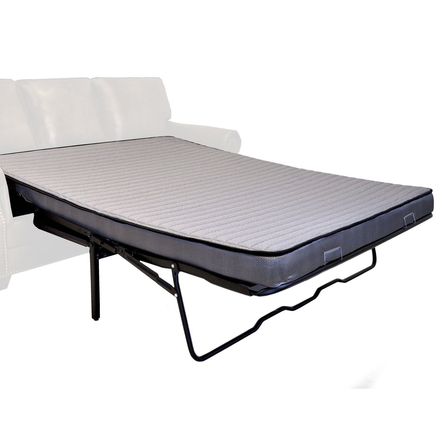Divano letto Vernon imbottito in pelle pieno fiore con finiture a borchie