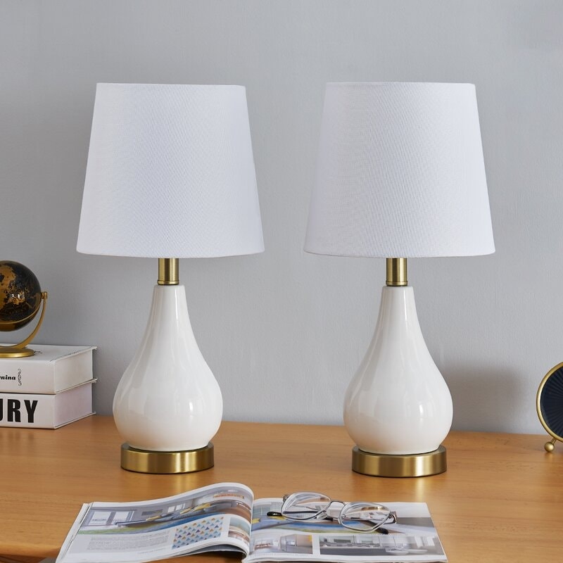 Set di lampade da tavolo da 17,5 pollici con USB (set di 2)
