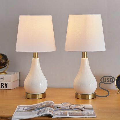 Set di lampade da tavolo da 17,5 pollici con USB (set di 2)