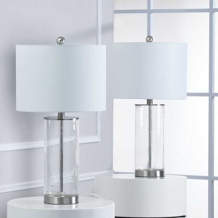 Set di lampade da tavolo in vetro trasparente da 23,75 pollici (set di 2) - 13*13*23,75 pollici