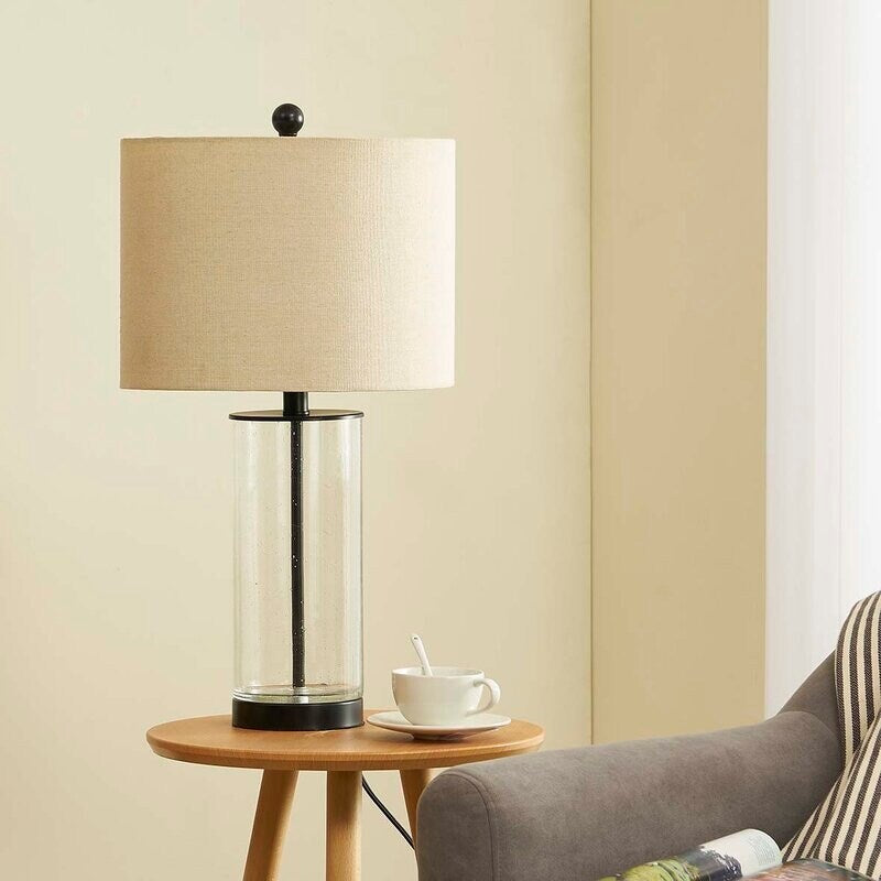 Set di lampade da tavolo in vetro trasparente da 23,75 pollici (set di 2) - 13*13*23,75 pollici