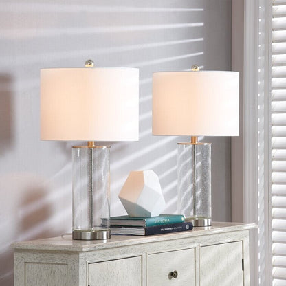 Set di lampade da tavolo in vetro trasparente da 23,75 pollici (set di 2) - 13*13*23,75 pollici