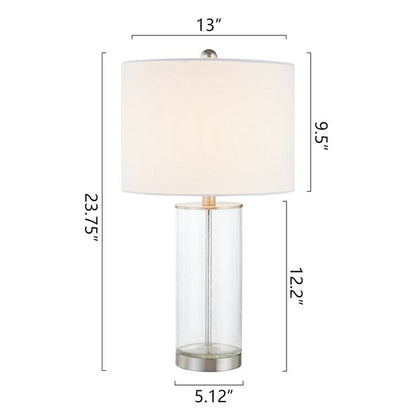 Set di lampade da tavolo in vetro trasparente da 23,75 pollici (set di 2) - 13*13*23,75 pollici