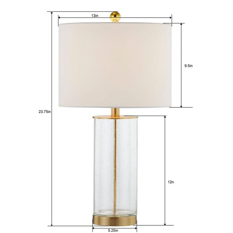 Set di lampade da tavolo in vetro trasparente da 23,75 pollici (set di 2) - 13*13*23,75 pollici