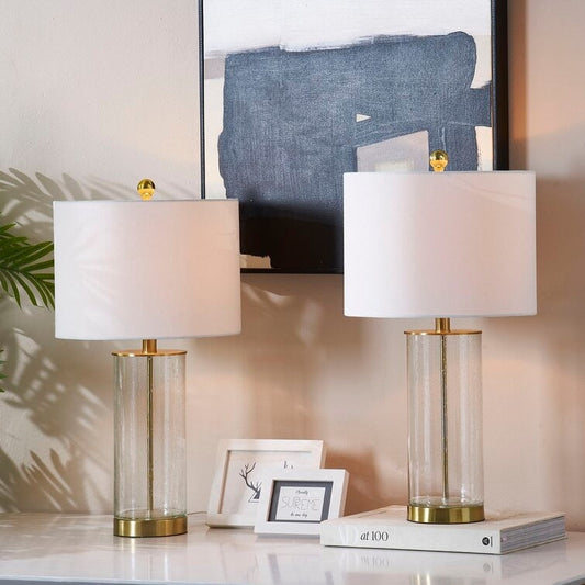 Set di lampade da tavolo in vetro trasparente da 23,75 pollici (set di 2) - 13*13*23,75 pollici