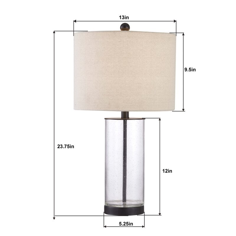 Set di lampade da tavolo in vetro trasparente da 23,75 pollici (set di 2) - 13*13*23,75 pollici