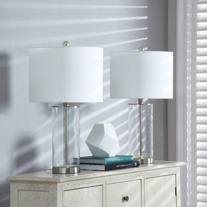 Set di lampade da tavolo in vetro trasparente da 23,75 pollici (set di 2) - 13*13*23,75 pollici