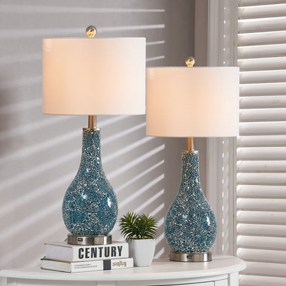 Set di lampade da tavolo in vetro 25.25 con USB (set di 2)