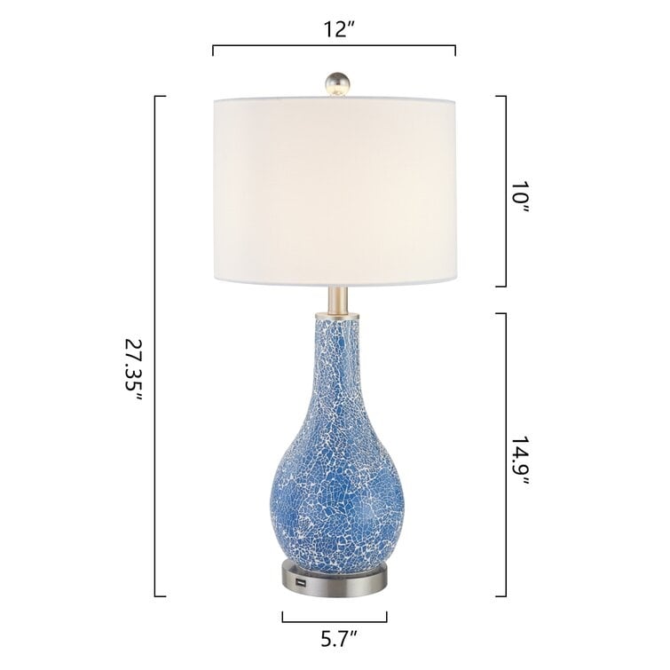 Set di lampade da tavolo in vetro 25.25 con USB (set di 2)