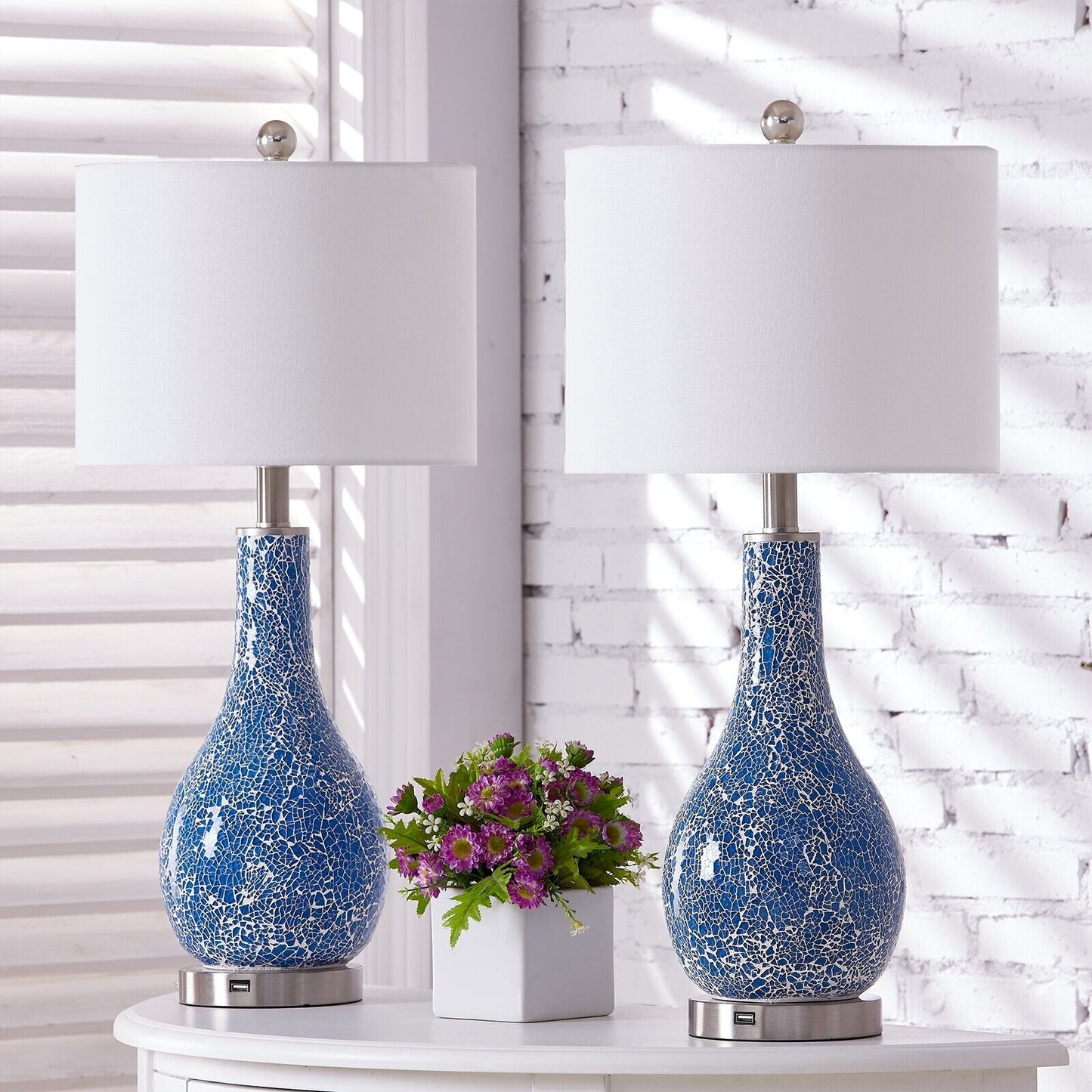 Set di lampade da tavolo in vetro 25.25 con USB (set di 2)