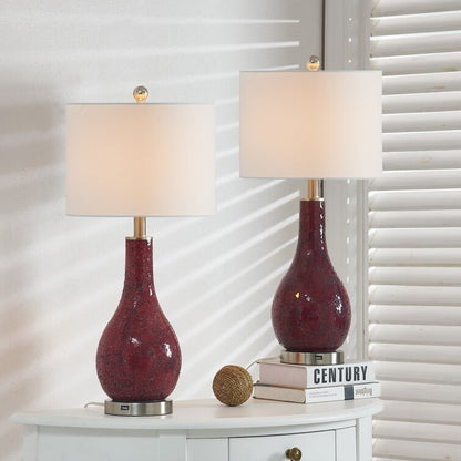 Set di lampade da tavolo in vetro 25.25 con USB (set di 2)