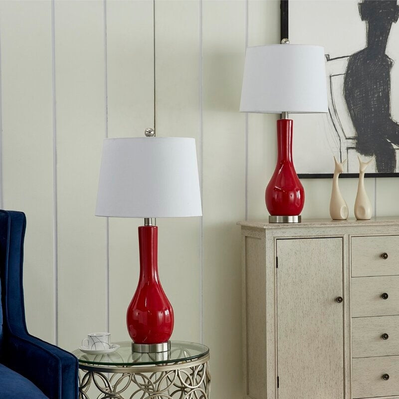Set di lampade da tavolo in ceramica 28.5 con USB (set di 2)