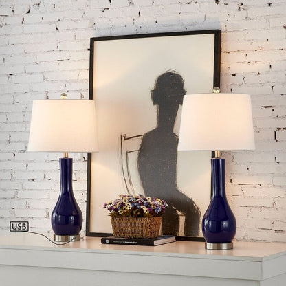 Set di lampade da tavolo in ceramica 28.5 con USB (set di 2)