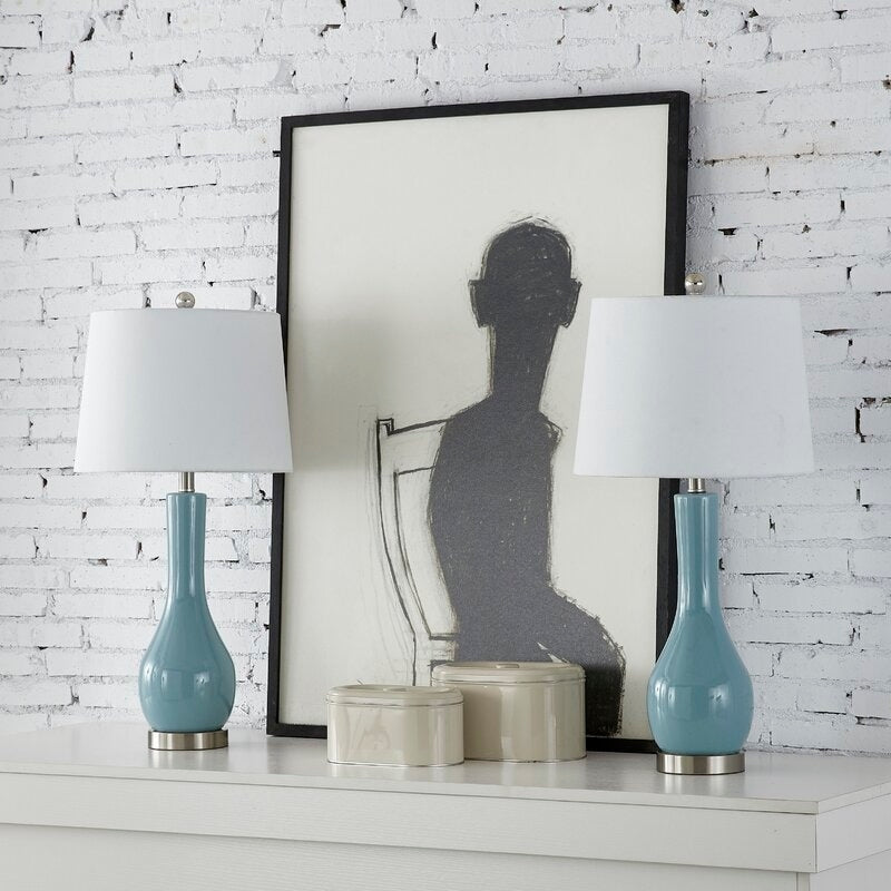 Set di lampade da tavolo in ceramica 28.5 con USB (set di 2)
