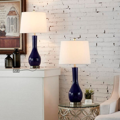 Set di lampade da tavolo in ceramica 28.5 con USB (set di 2)