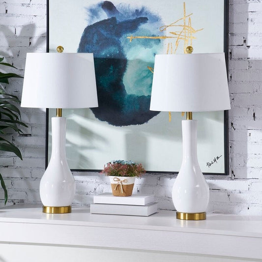 Set di lampade da tavolo in ceramica 28.5 con USB (set di 2)