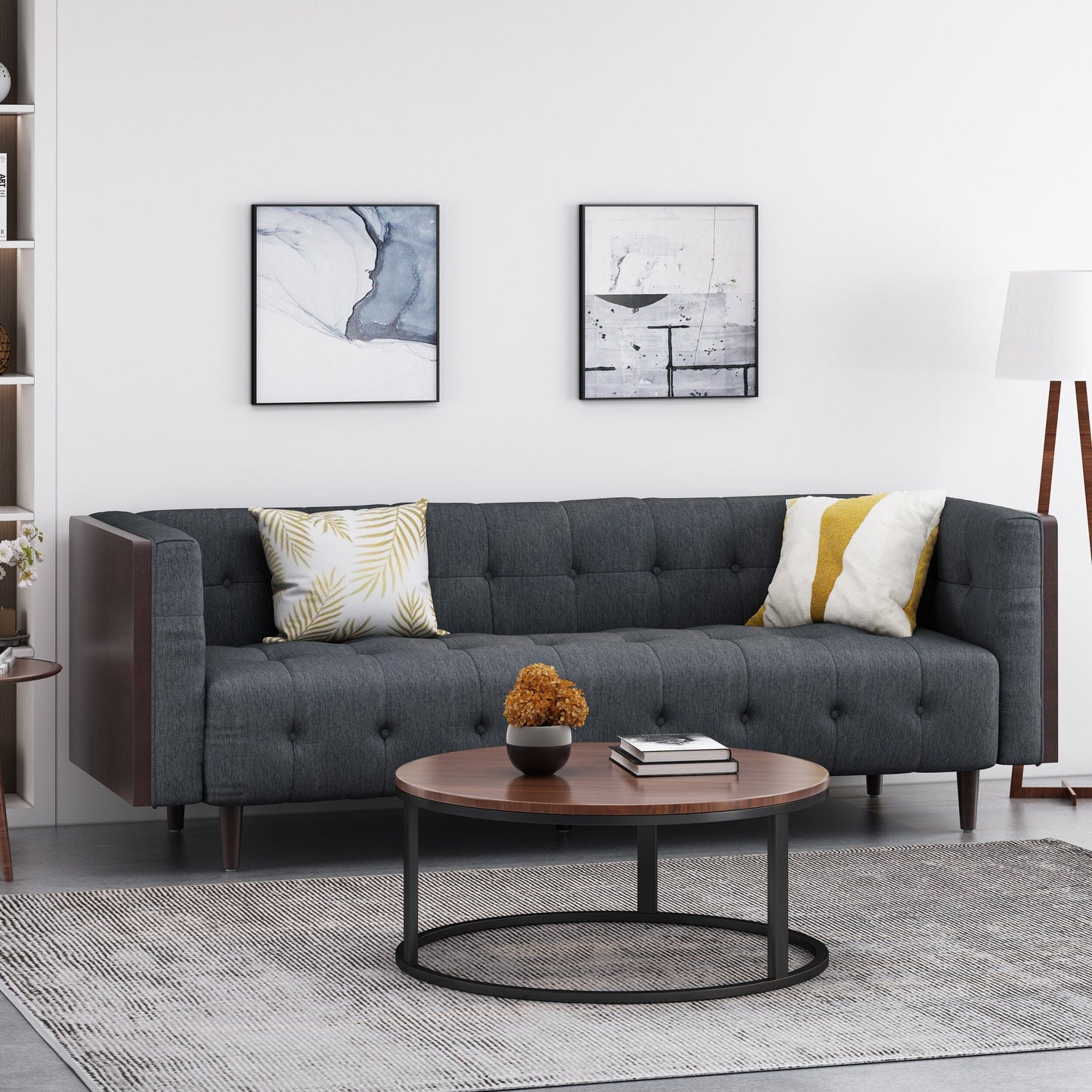 Christopher Knight Home - Divano capitonné contemporaneo McLarnan a 3 posti - 89,75 L x 31,50 P x 30,25 A