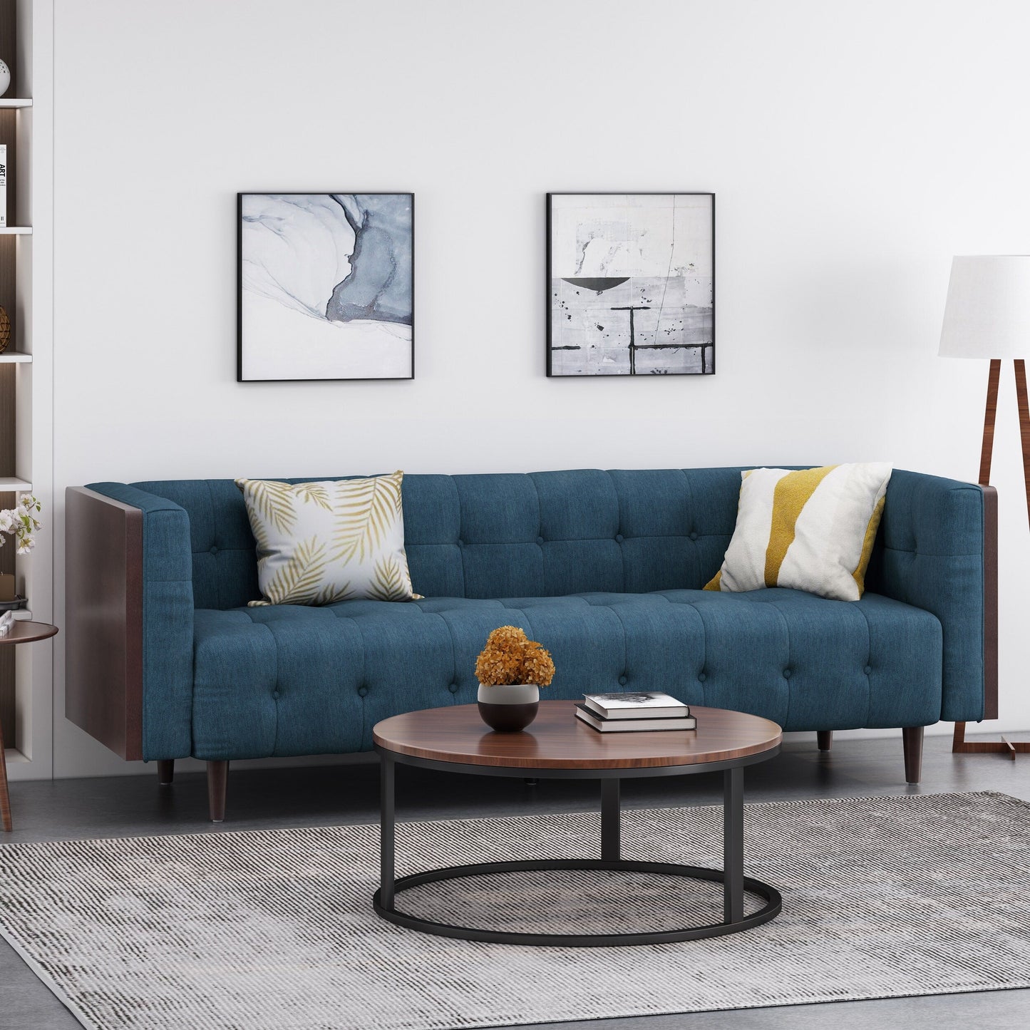 Christopher Knight Home - Divano capitonné contemporaneo McLarnan a 3 posti - 89,75 L x 31,50 P x 30,25 A