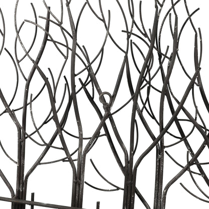 Decorazione da parete in metallo nero con campo di alberi