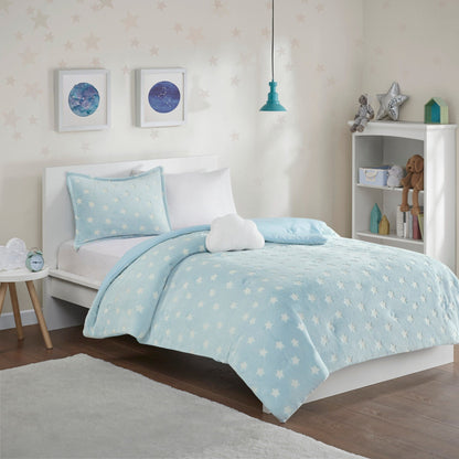 Set di piumoni in peluche Avery Aqua Glow In The Dark di Intelligent Design Kids