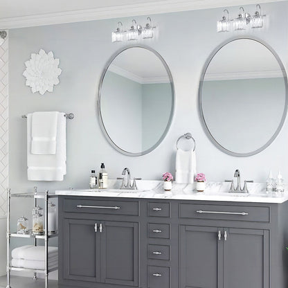 Lampada da parete lineare da bagno dimmerabile moderna Glam Crystal a 3/4 luci