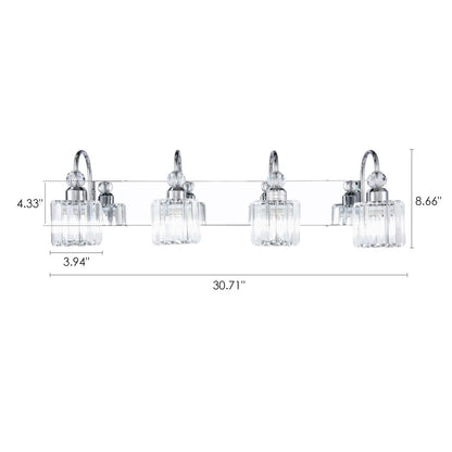 Lampada da parete lineare da bagno dimmerabile moderna Glam Crystal a 3/4 luci