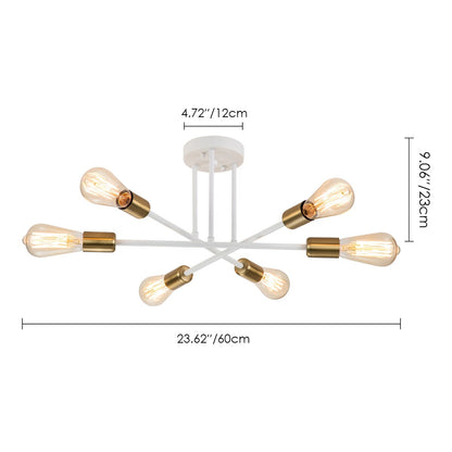 6 - Lampada da soffitto semi-incassata Sputnik in metallo moderno leggero da 23,62''