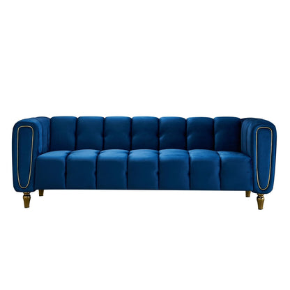Divano moderno in velluto blu - 31,89 x 83,07 x 27,95
