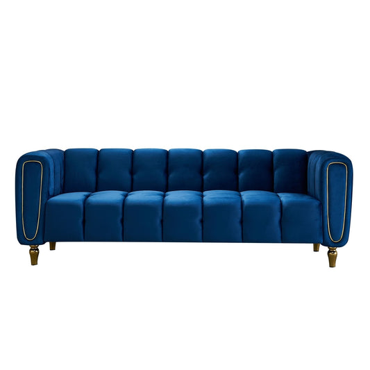 Divano moderno in velluto blu - 31,89 x 83,07 x 27,95