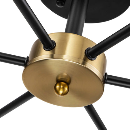 Lampada semi-incassata Sputnik nera/oro da soffitto per soggiorno/cucina/ufficio/camera da letto/ingresso