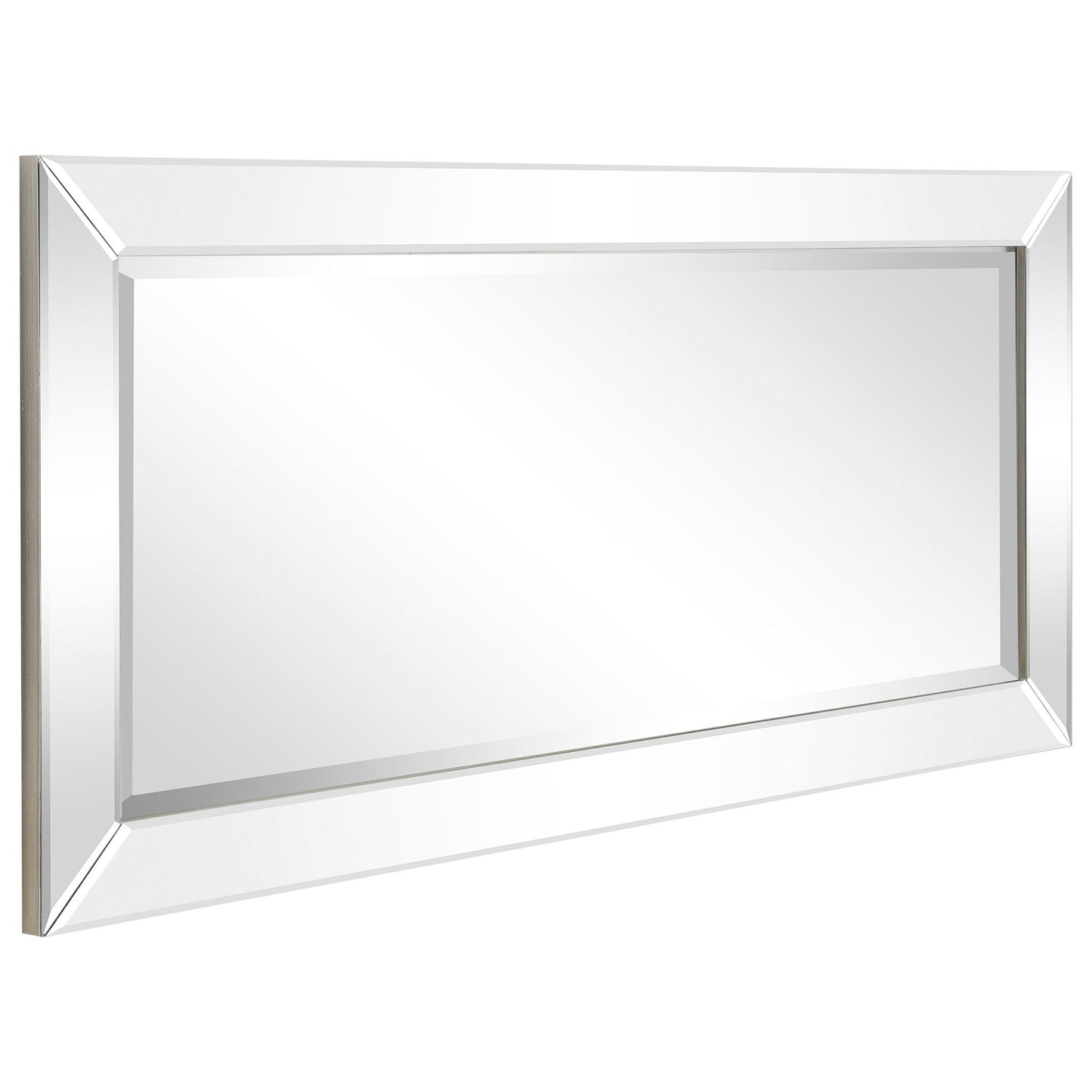 Specchio da parete rettangolare smussato trasparente HD per bagno, toeletta, specchi da camera da letto, 3 misure