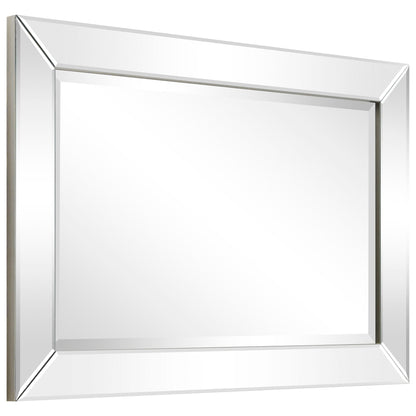 Specchio da parete rettangolare smussato trasparente HD per bagno, toeletta, specchi da camera da letto, 3 misure