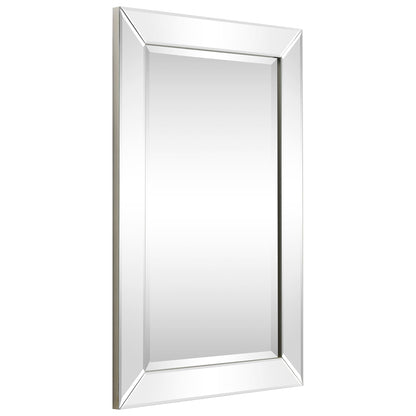 Specchio da parete rettangolare smussato trasparente HD per bagno, toeletta, specchi da camera da letto, 3 misure